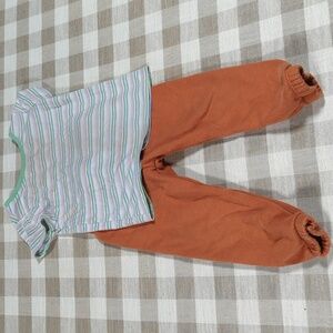 3/$12 - 2T Garanimals set striped tshirts and orange sweatpants